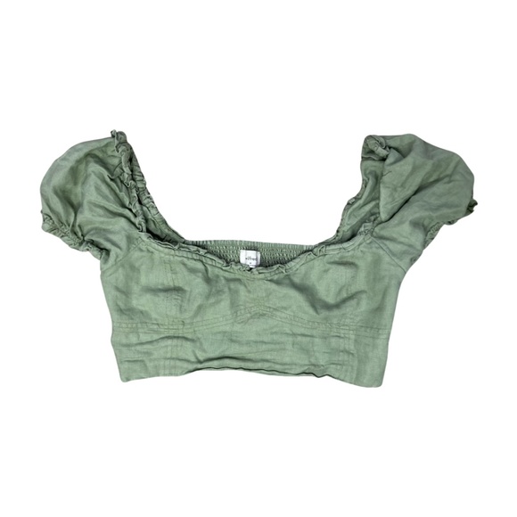 Wilfred Tops - Aritzia Wilfred Wander Linen Blouse | Green | Size M